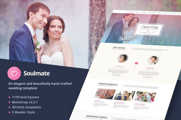 Soulmate - Responsive Bootstrap 3 Wedding Template