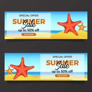 Summer Holiday Sale Offer With Illustration Of Starfish