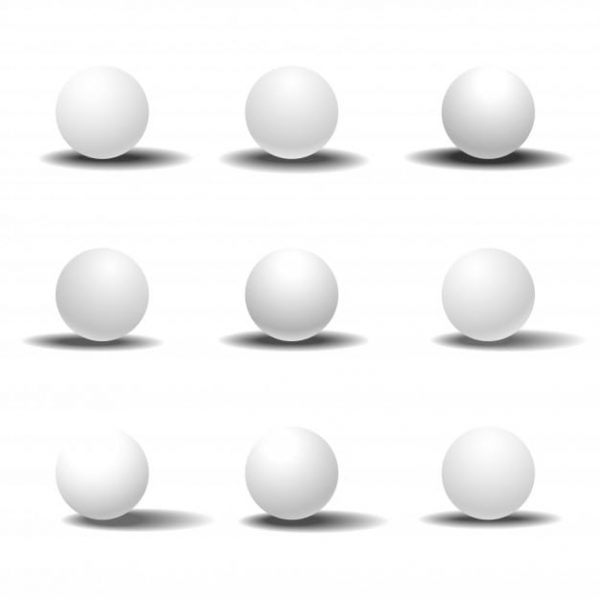 White 3d sphere set with