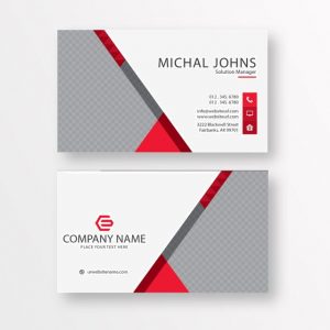 White Business Card With Red Details