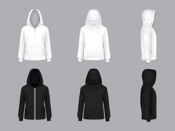 White and black hoodie