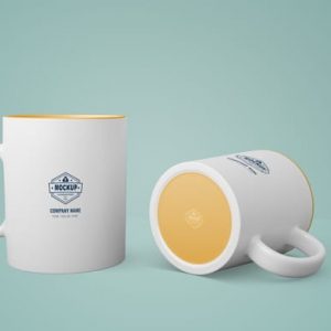 White mug with company