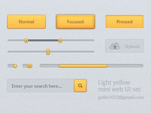 Yellow user interface kit psd (Turbo Premium Space)