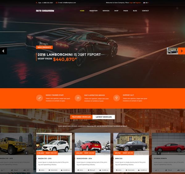 Auto Showroom - Car Dealership WordPress Theme