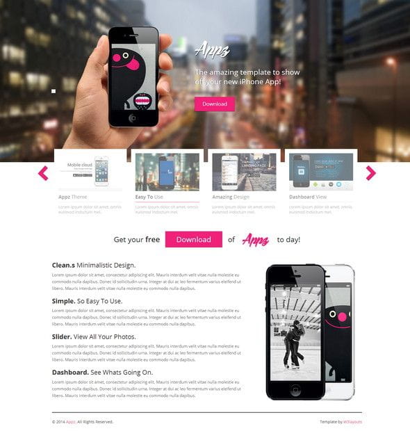Mobile App Single page Responsive website template