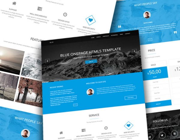 Blue – Onepage Responsive Corporate Template