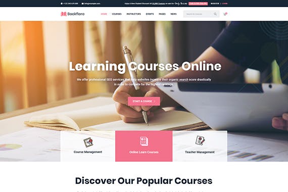 Bookflare - A Modern Education & LMS WordPress The