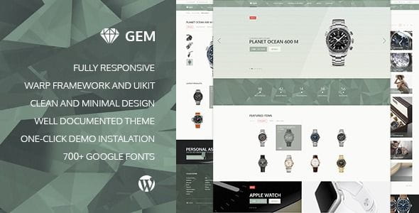 Gem — Luxury eCommerce Responsive WordPress Theme