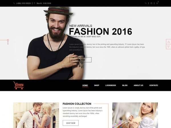 Crazy Fashion - eCommerce HTML5 template
