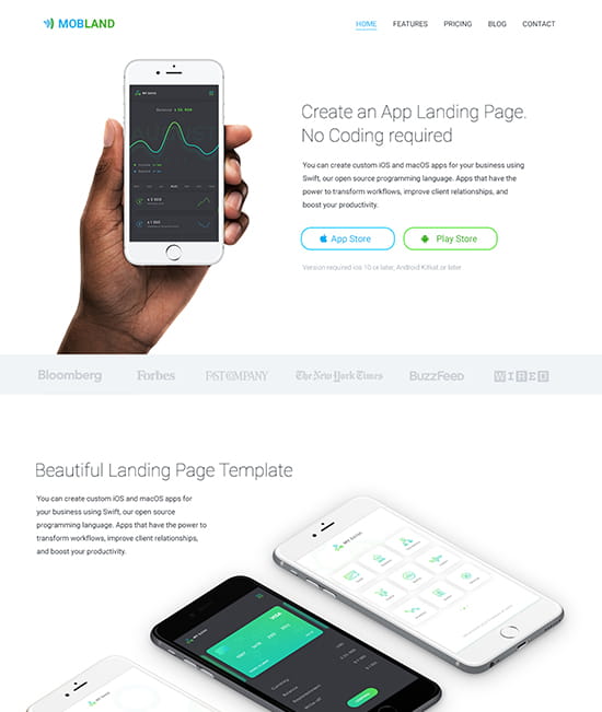 Mobile App Landing Page Templates — Mobland