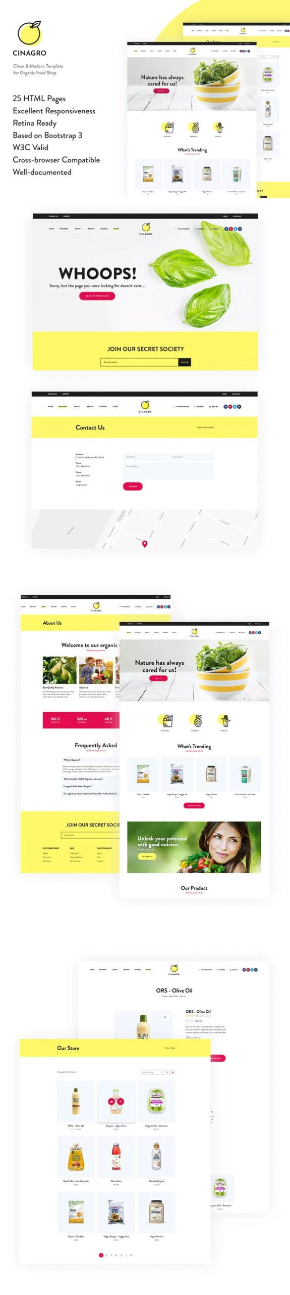 Cinagro - Organic Food Shop HTML Template