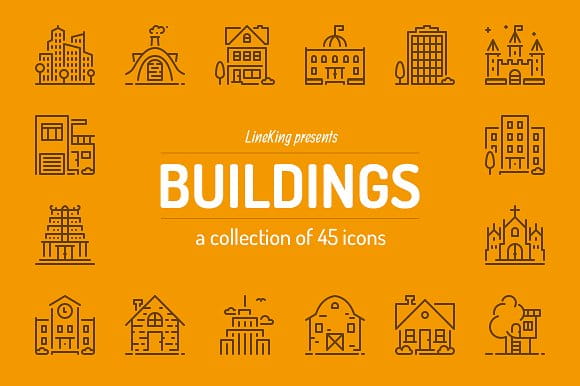 Buildings Line Icons