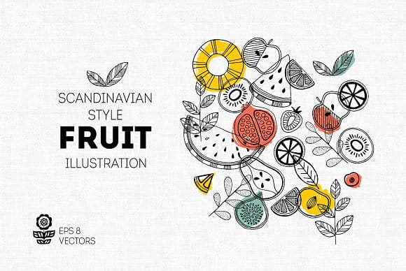 Fruit illustrations (Turbo Premium Space)