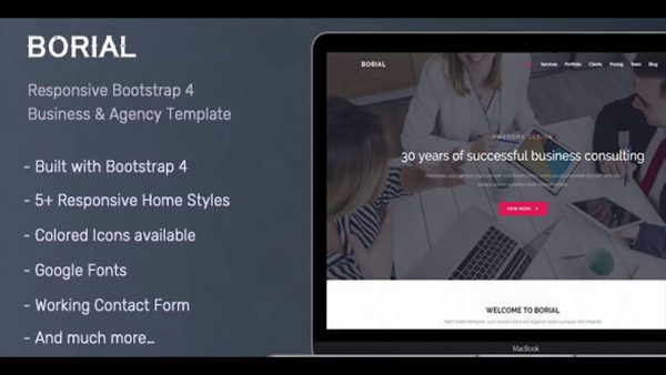 Borial - Bootstrap 4 Business & Agency Template