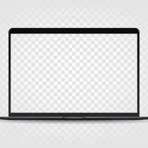 Modern laptop with transparent screen