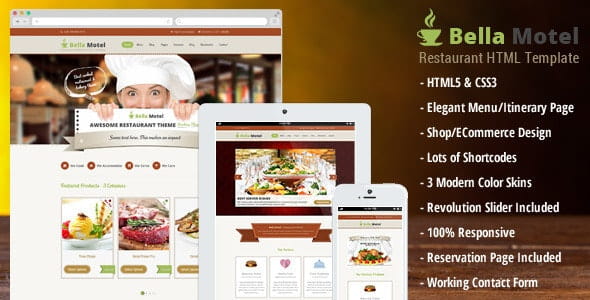 Bella Motel - Restaurant & Bakery Responsive HTML