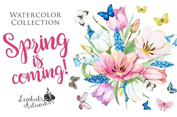 Spring is coming! Gentle watercolors (Turbo Premium Space)