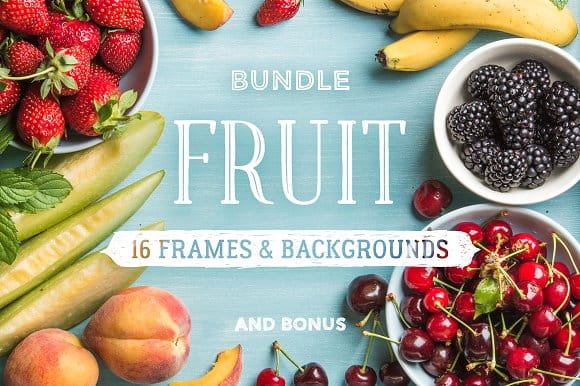 Fruit. 16 frames & backgrounds (Turbo Premium Space)